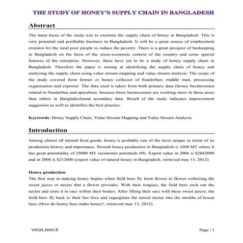 Honey's supply chain in bangladesh