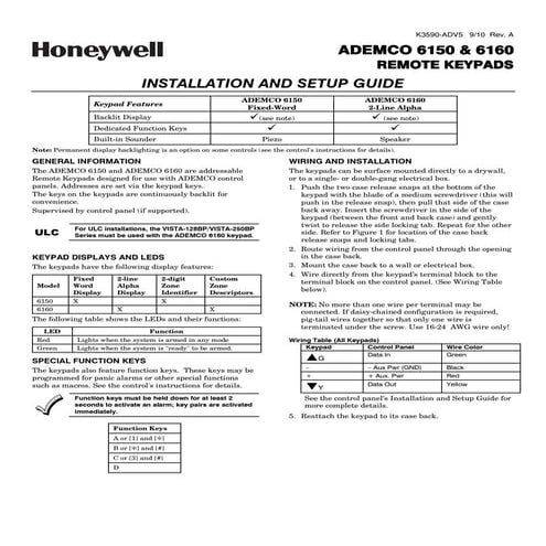 Honeywell 6150-honeywell-6160-install-guide