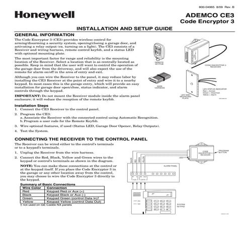Honeywell ce3-install-guide