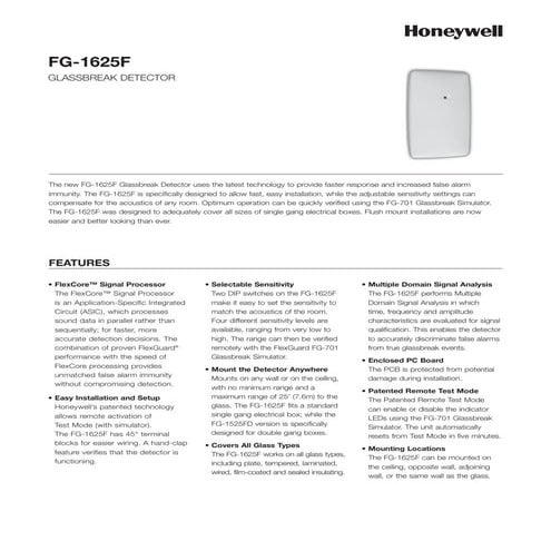 Honeywell fg730-install-guide | PDF