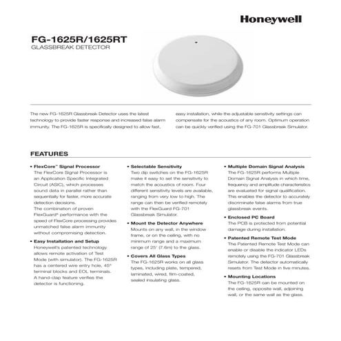 Honeywell fg730-install-guide | PDF