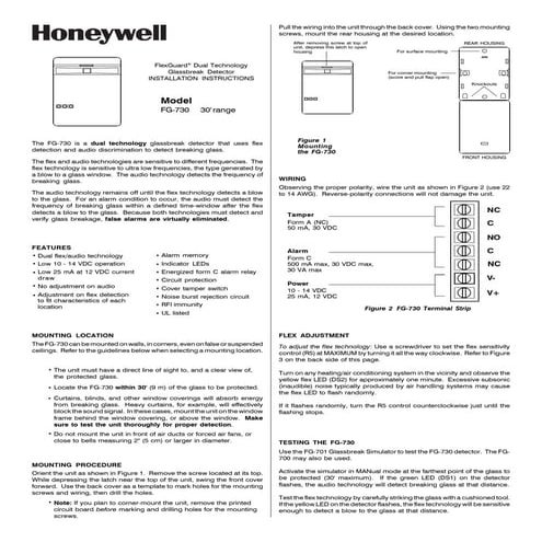 Honeywell fg730-install-guide