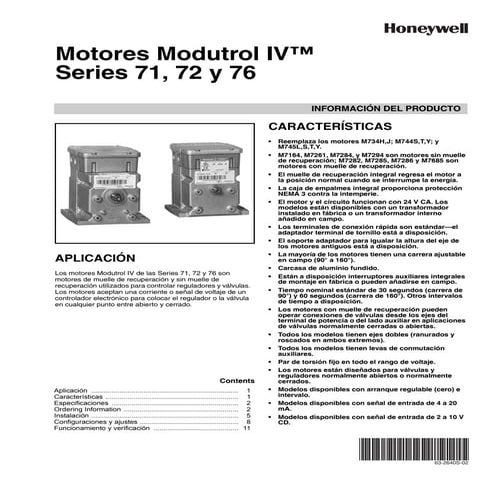 Honeywell modutrol series 70