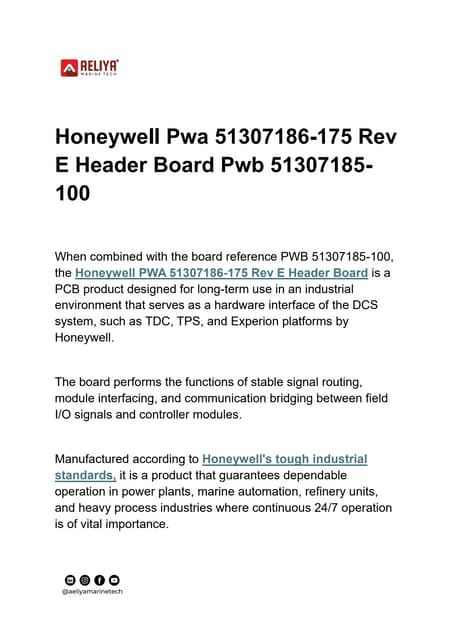 Scheda Testata Giri Honeywell Pwa 51307186-175 / Pwb 51307185-100 - Surplus Nuovo