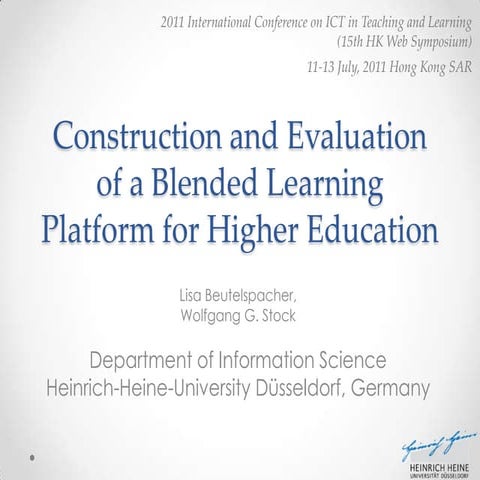 Construction and Evaluation of a Blended Learning Platform for Higher Education