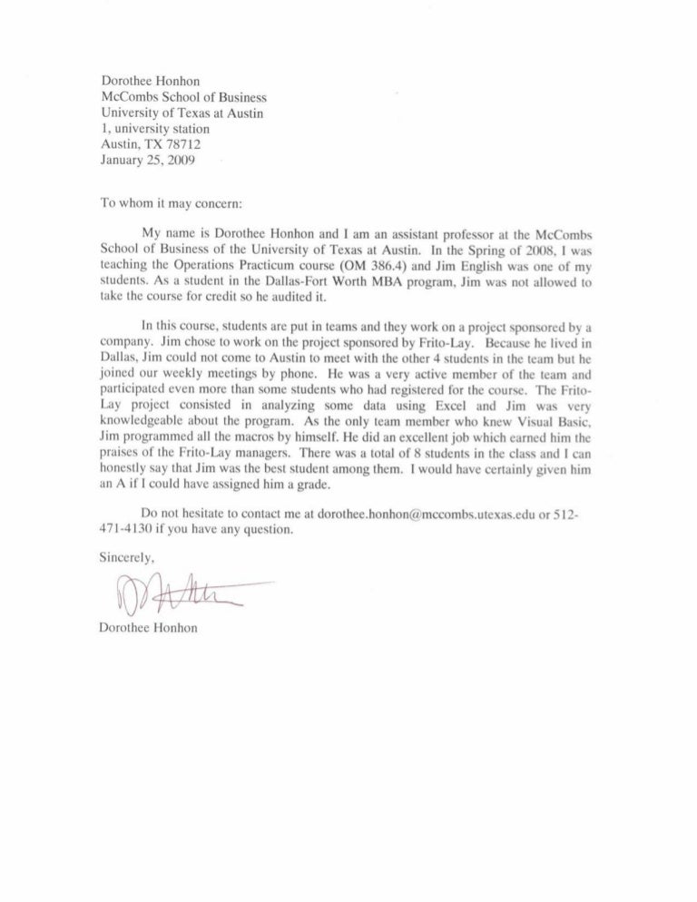 recommendation letter from professor honhon letter of recommendation from a professor