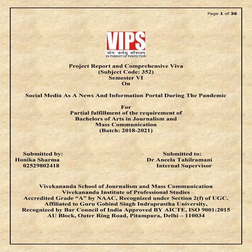 Research Paper on Social Media As A News And Information Source