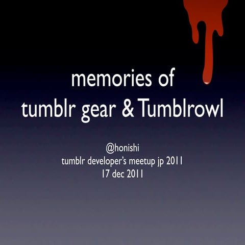 memories of tumblr gear & Tumblrowl