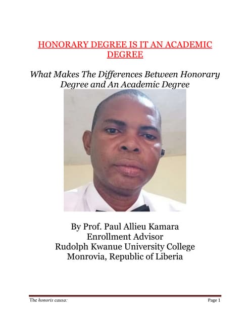 HONORARY DEGREE IS IT AN ACADEMIC DEGREE 