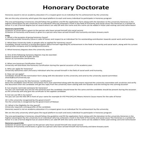 Honorary Doctorate | PPTX