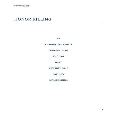 Honor killing