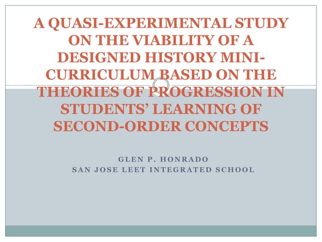 A Quasi-Experimental Study on the Viability of a Designed History Mini-Curric...