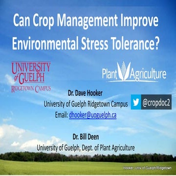 9. Environmental Stress Tolerance - Dave Hooker