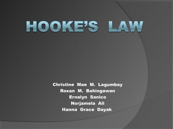 Hooke’s law | PPTX | Physics | Science