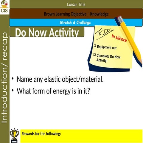 Powerpoint presentation on Hooke's law and the practical .