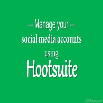 Manage Social Media Accounts using Hootsuite