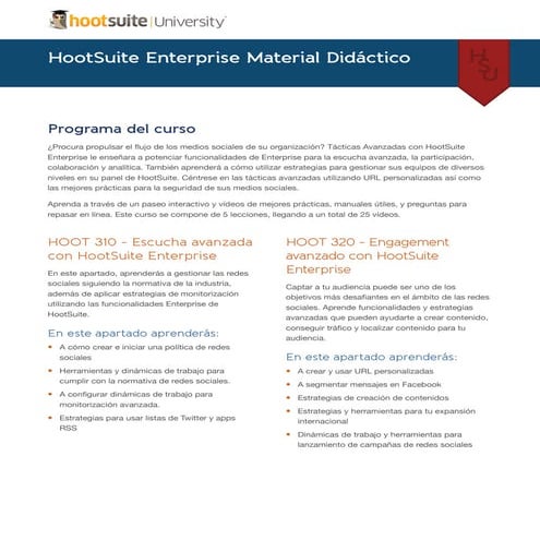 HootSuite Enterprise Material Didáctico
