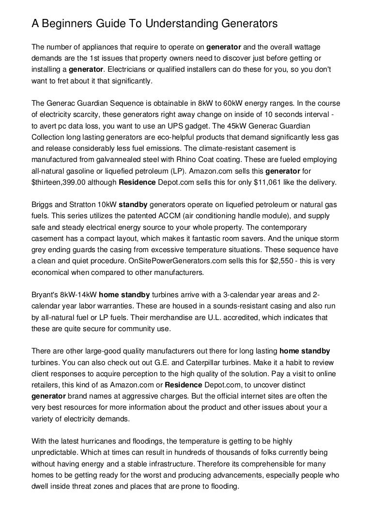 A Beginners Guide To Understanding Generators