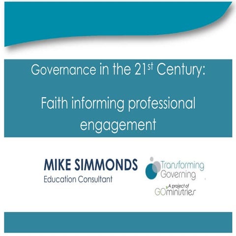 Re-imagining Christian Education Conference Governance presentation