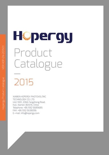 Hopergy Solar Mounting Structure Catalogue