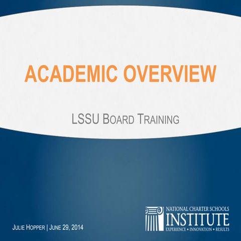 Academic Overview - Board Training (Lake Superior State University)
