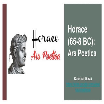 Horace's Ars Poetica Presentation by Kaushal Desai