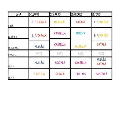 Horari 3r A