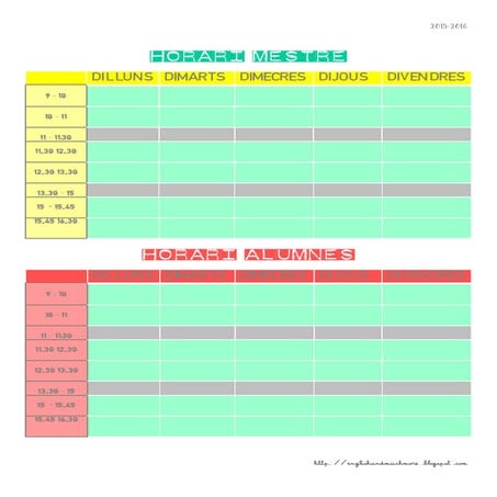 Horari mestre agenda much more