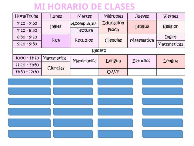 Horario de clases para que sea puedan guiar PPT Horario de clases para que sea puedan guiar PPT