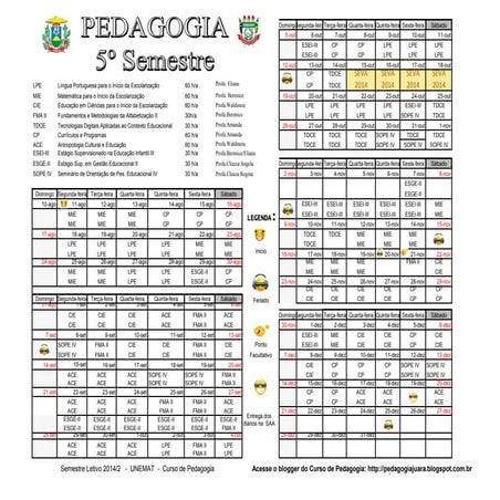 Horario  5º semestre