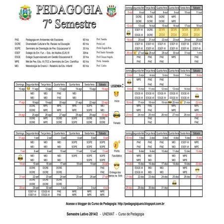 Horario  7º semestre