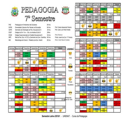 Horario   7º semestre