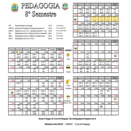 Horario  8º semestre