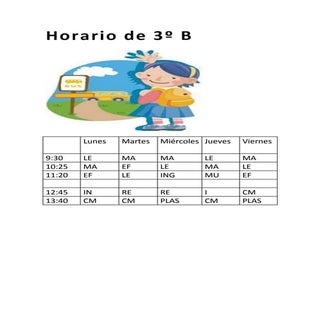 Horario de 3º b