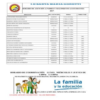 Horario de atencio a padres