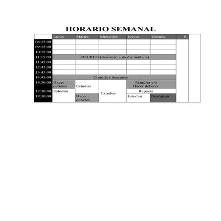 Horario semanal
