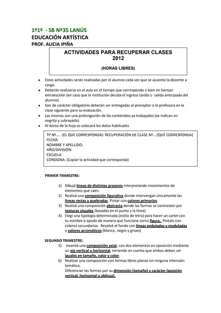 Horas libres 1º 2012