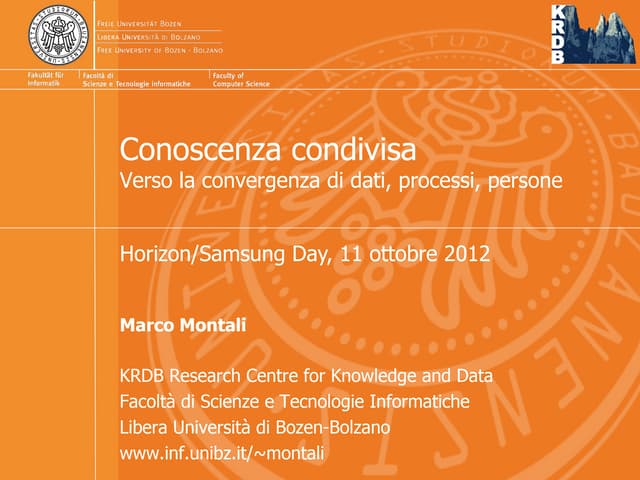 Conoscenza condivisa: verso la conv...
