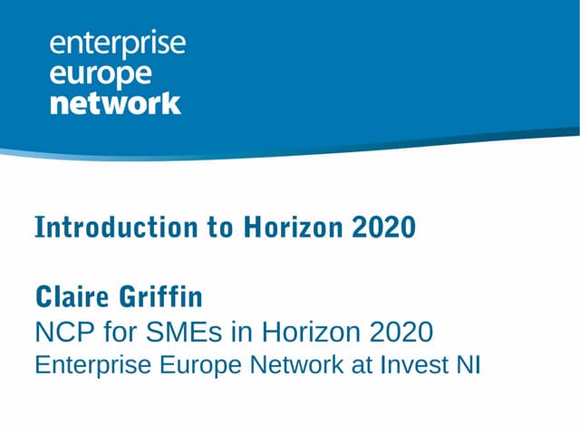 Horizon 2020 ICT and Advanced Materials & Manufacturing
