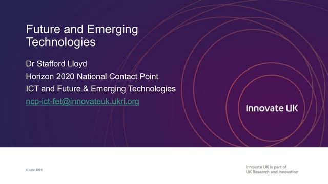 Horizon 2020 ICT and Advanced Materials & Manufacturing