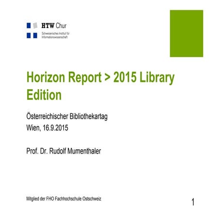 Horizon Report 2015 Library Edition