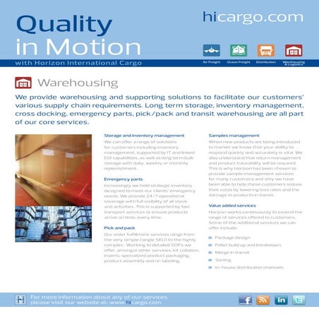Horizon cargo warehousing | PDF | Logistics and Transportation Industry ...