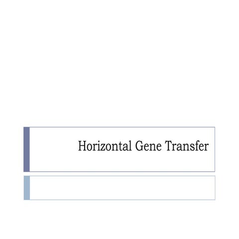 Horizontal gene transfer