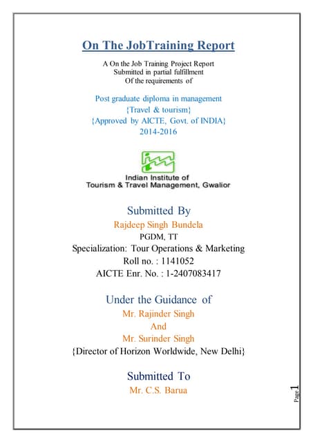 On the job training report | PDF