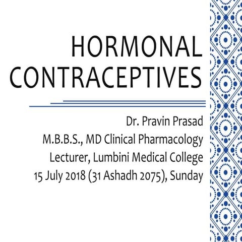 Hormonal contraceptives 1