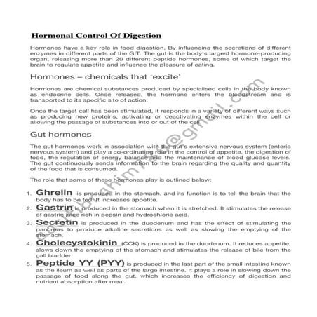 Hormonal control of digestion by asif kanth