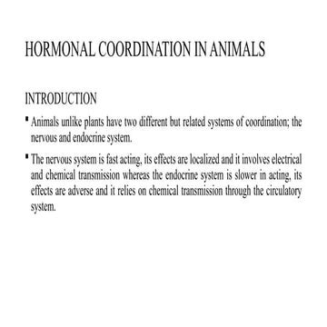Hormonal Coordination in plants and animals