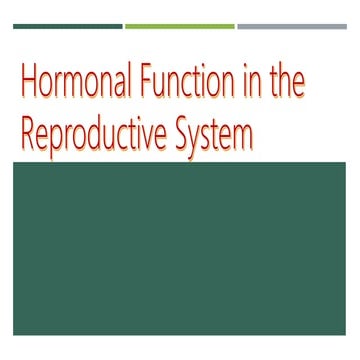 Hormonal function in the reproductive system | PPTX