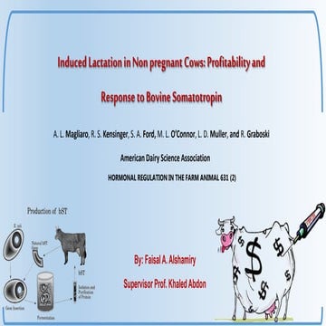 Induced Lactation in Non pregnant Cows: Profitability and Response to Bovine ...