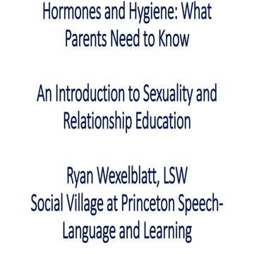 Hormones and Hygiene Presentation at Social Village 1.9.16